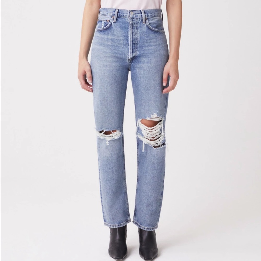 Agolde 90s pinch waist high rise straight in backdrop